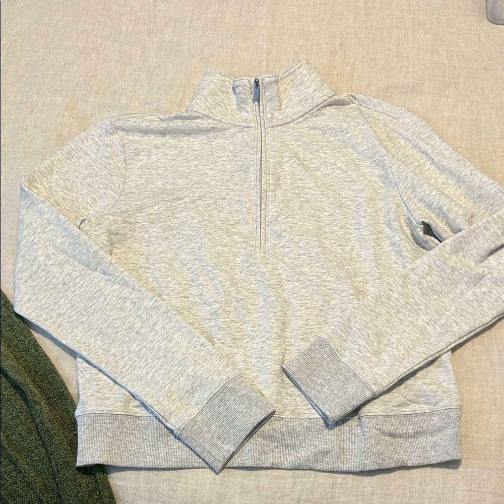 Travis Mathew Light Gray Half-Zip Sweater